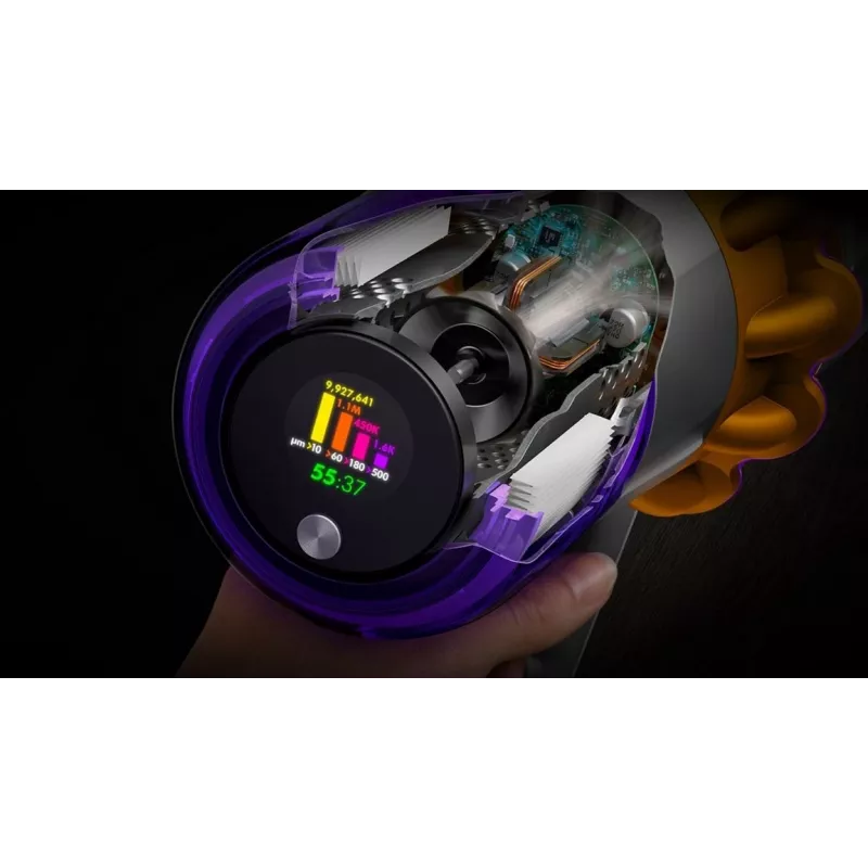 Dyson V15s Detect Submarine 2-in-1 belaidis dulkių siurblys, sausam ir šlapiam valymui, be maišelio, 0,77 L, Nickel/Yellow