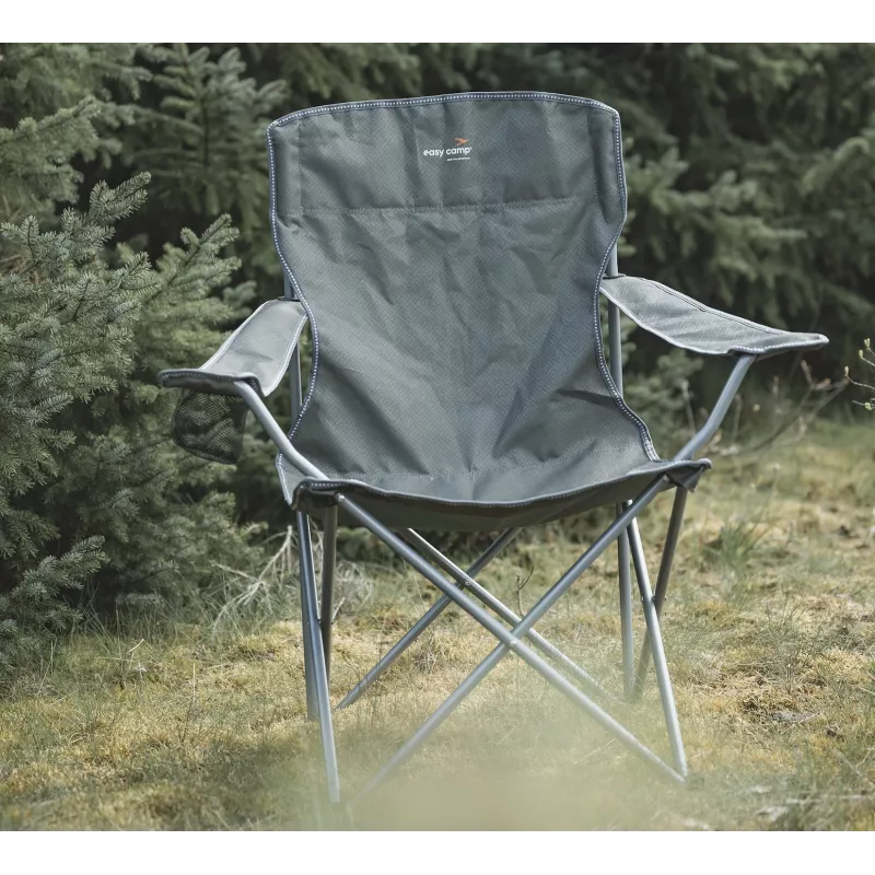 Easy Camp Spruce Arm Folding Camping Chair - Dark Grey, 110 kg Capacity