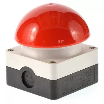 EATON FAK-R/KC11/I Pėdos/delno grybo formos galvutės spaudimo mygtukas, 1NC+1NO, raudonas, 230V AC, 6A, IP67, momentinis, montuojamas į skydą
