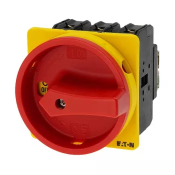 Eaton P3-63/EA/SVB Pagrindinis jungiklis 63A 3-polių avarinis sustabdymas įleidžiamas raudonas/geltonas