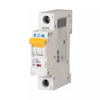 EATON PXL-B25/1 miniatiūrinis automatinis jungiklis MCB, 25A, 1 polių, B tipo, 10kA, DIN bėgiui