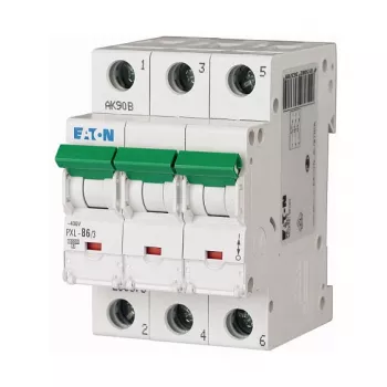 Eaton PXL-B6/3 Miniature Circuit Breaker 6A 3-Pole B-Characteristic 10kA