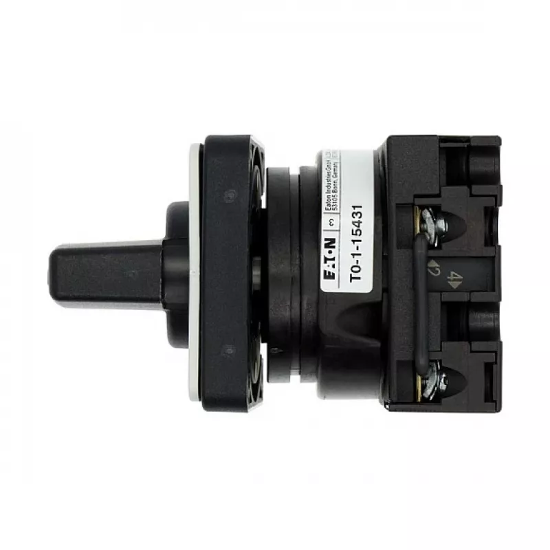 Eaton T0-1-15431/E 1 polių kumštelinis jungiklis 20A, 690V AC, juodas/pilkas, priekinis montavimas, IP65