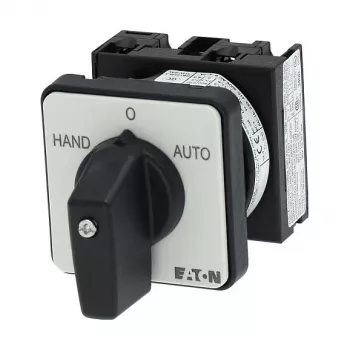 Eaton T0-1-15431/E 1 polių kumštelinis jungiklis 20A, 690V AC, juodas/pilkas, priekinis montavimas, IP65