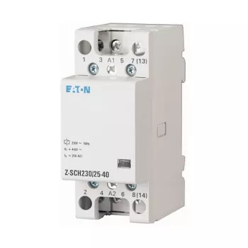EATON Z-SCH230/25-40 Įrengimo kontaktoriai, 230V AC ritė, 4 polių (4 NO), 25A, 2 TE, DIN bėgelis, MPN 248847
