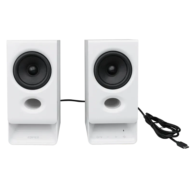 Edifier R20BT kompaktiški Bluetooth 2.0 garsiakalbiai su aplinkos šviesa, balti