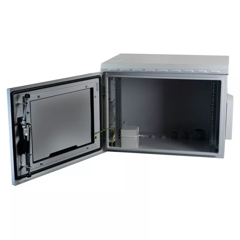 EFB 19 colių sieninė spinta IP55 12U stiklinės durys gylis 600 mm RAL7035