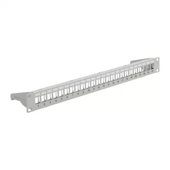 EFB 19 inch Patch Panel 1U, 24-Port, Metal, Foldable, Grey RAL7035 (37578.3)