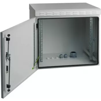 EFB Elektronik 19 colių sieninis korpusas IP55, 16U, plieninės durys, gylis 600 mm, RAL 7035