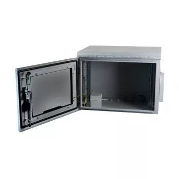 EFB Elektronik 691707IP55.2G - 19 inch 7U IP55 sieninis spintos korpusas, pilkas (RAL 7035), 600x600x400 mm, 100 kg apkrova