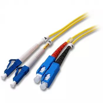 EFB Elektronik Duplex Jumper LC-SC OS2 Vienmodis šviesolaidinis jungiamasis kabelis, 9/125µm, LSZH, geltonas, 2,0 mm, 25 m