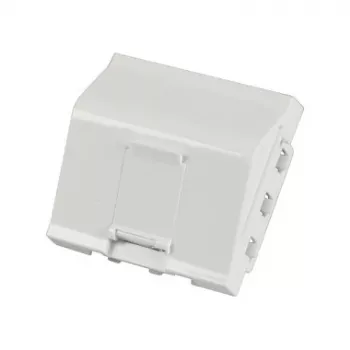 EFB ELEKTRONIK ET-25027 45x45mm Keystone priekinė plokštė, 1 prievado kampuotas išėjimas, gryna balta (RAL 9010)