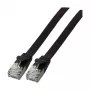EFB Elektronik K5547SW.0,15 Cat.6a U/FTP itin lankstus RJ45 pataisos kabelis 0.15m juodas