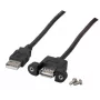 EFB-Elektronik USB 2.0 ilginimo kabelis A-A, skydinis lizdas, 1,0 m, juodas, Classic