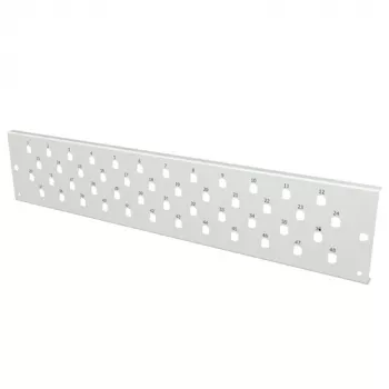 EFB Elektronik VSB2HE-FP-48ST 2U 19 colių priekinis skydelis 48 ST/FC D formos adapteriams, pilkas