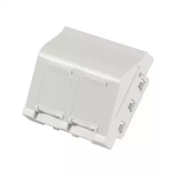 EFB ET-25028 Centrinė montavimo plokštelė 2 Keystone moduliams, kampinis lizdas, 45x45 mm