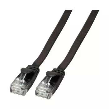 EFB RJ45 Flat Patch Cable Cat.6A U/UTP PVC 0.25m Black
