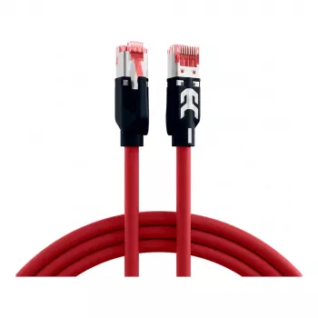 EFB RJ45 Patch Cable Cat.6A S/FTP PUR Draka UC900 TM21 Red 0.5m