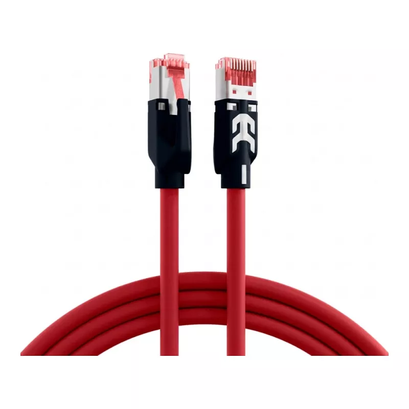 EFB RJ45 Patch Cable Cat.6A S/FTP PUR Draka UC900 TM21 Red 0.5m