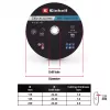 Einhell 230 x 2,0 mm plonos pjovimo diskai kampiniams šlifuokliams, 10 vnt. paketas 711524