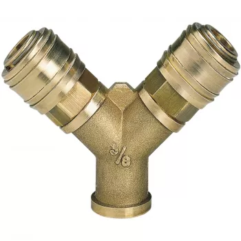 Einhell suspausto oro paskirstytuvas su 2 greitajomis jungtimis, R 3/8 colio vidinis sriegis, nikeliuotas žalvaris 4139680