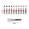 Einhell Karabiner Impact Bit Set 10-Piece 1/4 inch Hex Impact Driver Bits with Carabiner Clip
