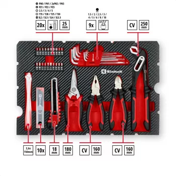 EINHELL-KWB E-Case Tool Case Moving, 79-Piece (Black/Red)