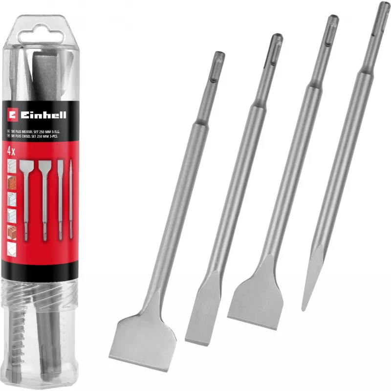 EINHELL-KWB SDS-plus Kaltų rinkinys 250mm, 4 dalių