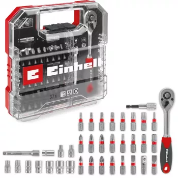 EINHELL-KWB Veržliarakčių ir antgalių rinkinys 1/4 colio, 37 dalių, L-CASE dėkle