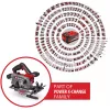 Einhell Power X-Change belaidis rankinis diskinis pjūklas TE-CS 18/150-2 Li-Solo, 18V (raudonas/juodas, be akumuliatoriaus ir įkroviklio)
