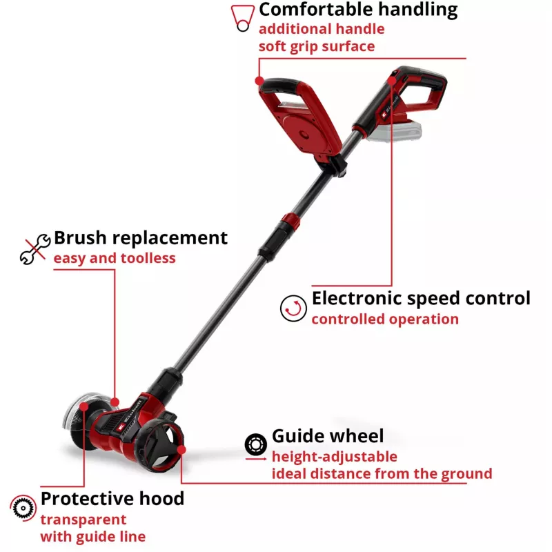 EINHELL Power X-Change belaidis siūlių valytuvas GE-CC 18/110 Li E-Solo, 18V (raudonas/juodas, be akumuliatoriaus ir įkroviklio)