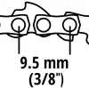 Einhell atsarginė grandinė 4501754, skirta GC-LC 18 Li ir GE-LC 18 Li belaidžiams grandininiams pjūklams, 3/8 colio LP žingsnis, 1,3 mm storis, 40 varomųjų grandžių, 25 cm juosta, pusiau kaltinė