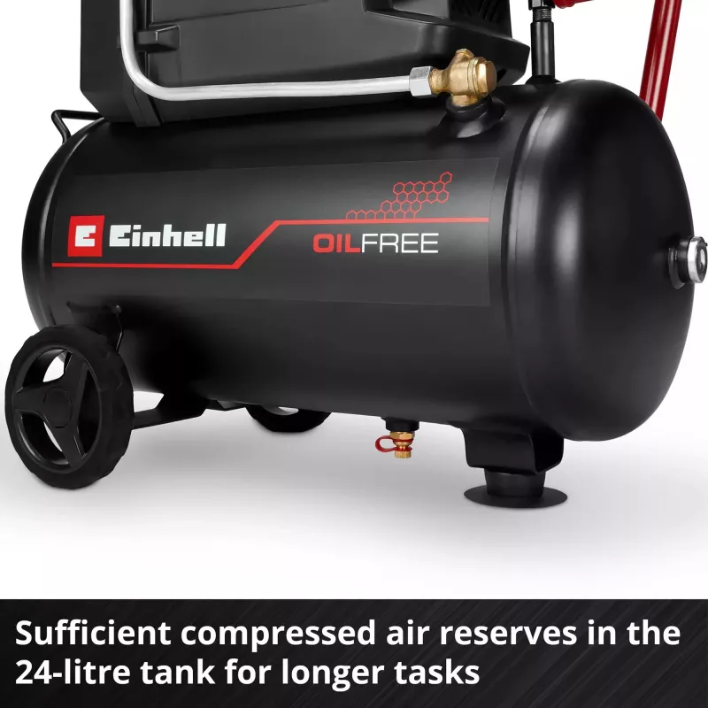 EINHELL TC-AC 190/24/8 I OF Alyvos neturintis kompresorius, 1100 W, 24 L bakas, 8 bar, juodas