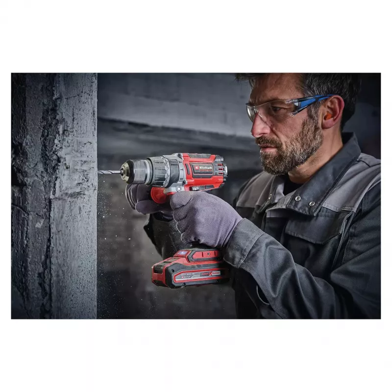Einhell TP-CD 18/70 Li-i BL belaidis smūginis gręžtuvas – 18 V, bešepetėlis, 70 Nm, 2 greičiai, 2x4.0 Ah ličio jonų rinkinys