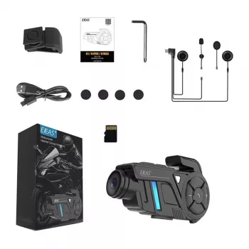 EJEAS K1Pro+ motociklo domofonas su 1080P įrašymo įrenginiu – vienas domofonas