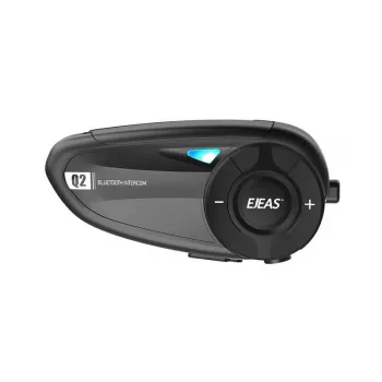EJEAS Q2 Motociklo interkomo sistema su Bluetooth 5.1, 800 m atstumu, IP65, DSP ir CVC triukšmo slopinimu, FM radiju, balso asistentu, USB-C, iki 20 h pokalbio laiko