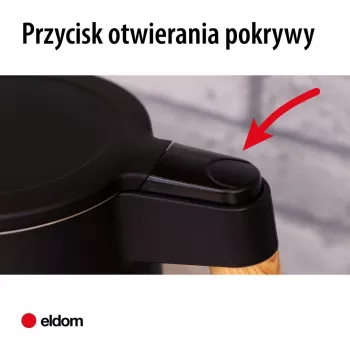 ELDOM C550 belaidis virdulys su temperatūros reguliavimu, 1,7 l, 2200 W, nerūdijantis plienas, 5 išankstinės programos, palaikymas šilumos, LED ekranas, juodos spalvos