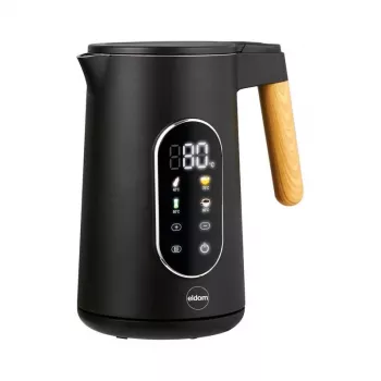 ELDOM C550 belaidis virdulys su temperatūros reguliavimu, 1,7 l, 2200 W, nerūdijantis plienas, 5 išankstinės programos, palaikymas šilumos, LED ekranas, juodos spalvos