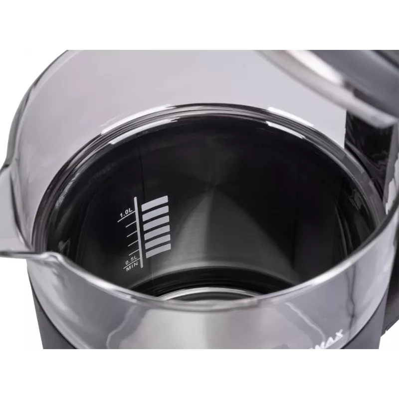ELDOM C560 Nuvia belaidis virdulys su temperatūros valdymu, 1,7 L, 2200 W, LED ekranas, nerūdijantis plienas/juodas