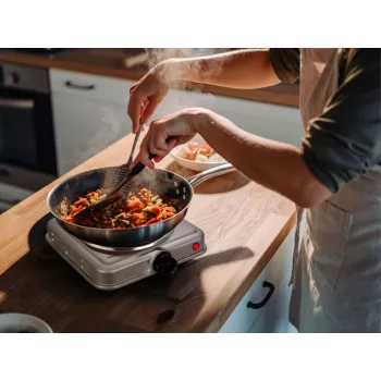 ELDOM PG13 elektrinė vienos kaitvietės viryklė 1500W ketaus balta