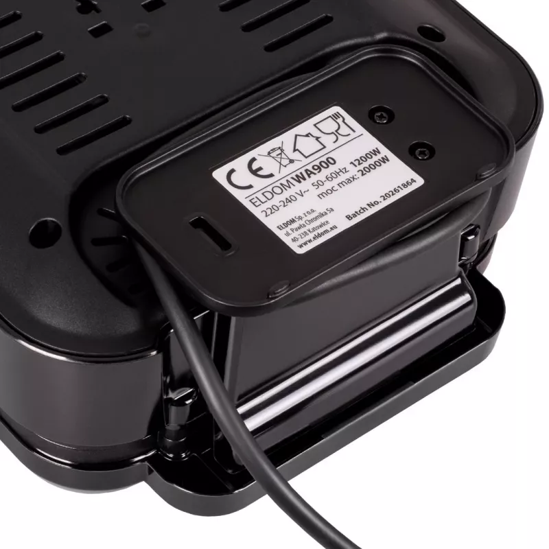 ELDOM WA900 vaflių keptuvė 1200W juoda