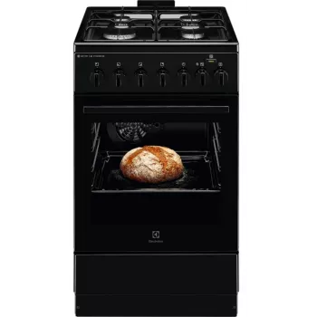 Electrolux 600 serijos dujinė viryklė su elektrine orkaite, juoda, 50 cm