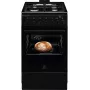Electrolux 600 serijos dujinė viryklė su elektrine orkaite, juoda, 50 cm
