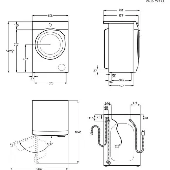 Electrolux EW2F528WP priekinio pakrovimo skalbimo mašina, 8 kg, 1200 aps./min., balta