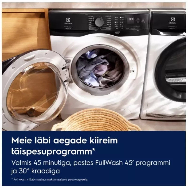 Electrolux EW6F9482E Laisvai pastatoma skalbimo mašina su priekiniu pakrovimu, 8 kg, 1400 aps/min, balta