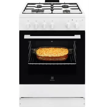 Electrolux LKG604012W laisvai stovinti dujinė viryklė su dujine orkaite, 60 cm, balta
