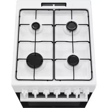 Electrolux LKK520032W Laisvai pastatoma viryklė su dujine kaitlente ir elektrine orkaite, 50 cm, balta
