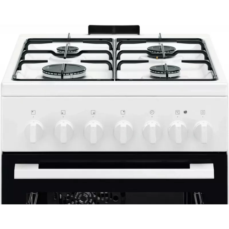 Electrolux LKK520032W Laisvai pastatoma viryklė su dujine kaitlente ir elektrine orkaite, 50 cm, balta