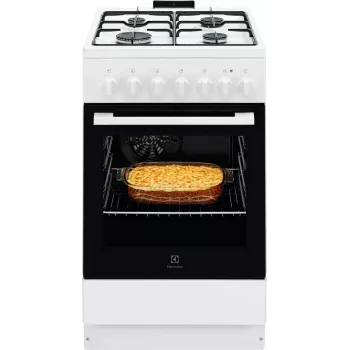 Electrolux LKK520032W Laisvai pastatoma viryklė su dujine kaitlente ir elektrine orkaite, 50 cm, balta