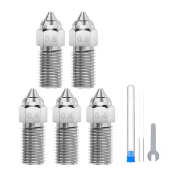 ELEGOO Neptune 4 / 4 Pro grūdinto plieno antgalių rinkinys (0,4 mm x3, 0,6 mm x1, 0,8 mm x1)
